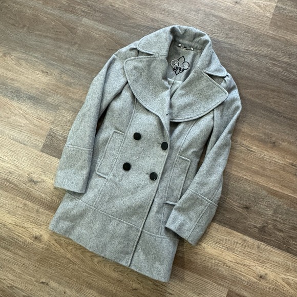 Guess Jackets & Blazers - Y2K Style Guess Peacoat Overcoat Gray Women's Sz XS Streetwear Goth